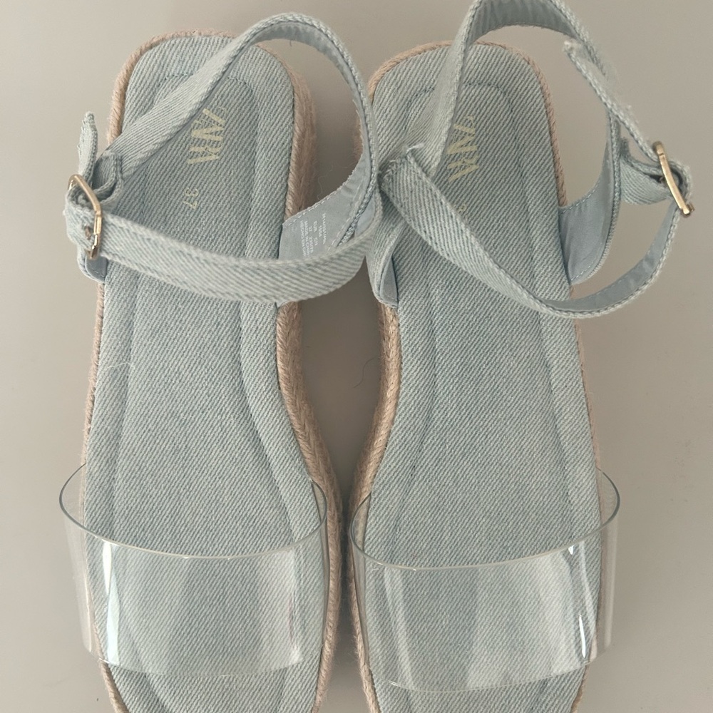 Zara Blue Espadrilles Minimalist Design